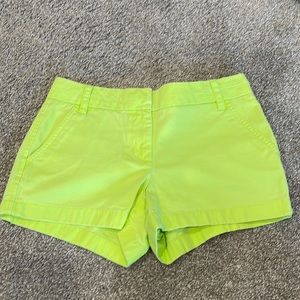 Neon Yellow/Green J. Crew Chino Shorts